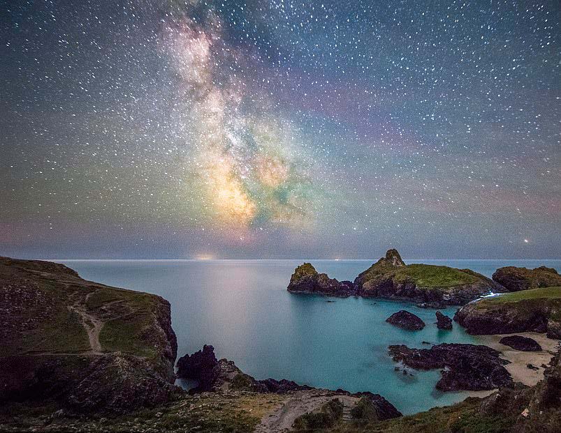 A starlit night on a Cornwall coast