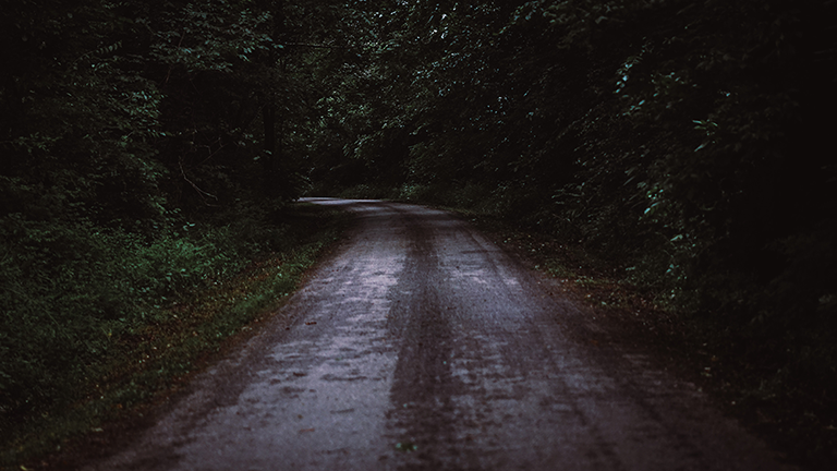 a dark road