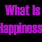 What is happiness? What makes you happy? How do you get it?